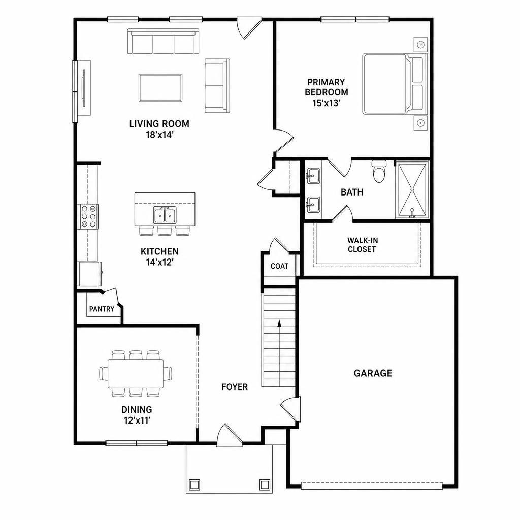 Floor plan view of the room